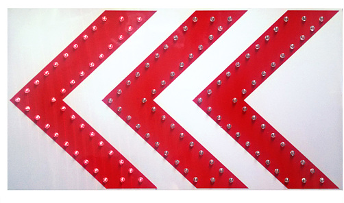 1200mm *600mm 3줄 갈매기 점멸 표지판